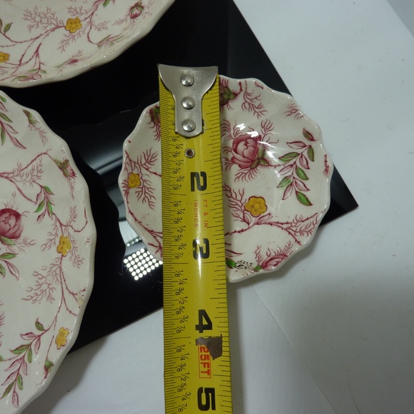 COPELAND Spode Rosebud Chintz 3 Saucer, 1 Spoon Rest - England - Picture 4 of 6